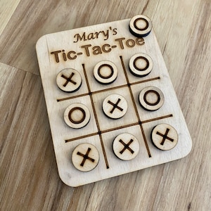 Wood Tic-Tac-Toe Set - Personalized Tic Tac Toe Game