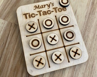 Wood Tic-Tac-Toe Set - Personalized Tic Tac Toe Game