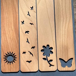 Nature Themed Laser Cut Wood Bookmark with Optional Personalization - Gift for Him or Her - Handmade Wood Bookmark