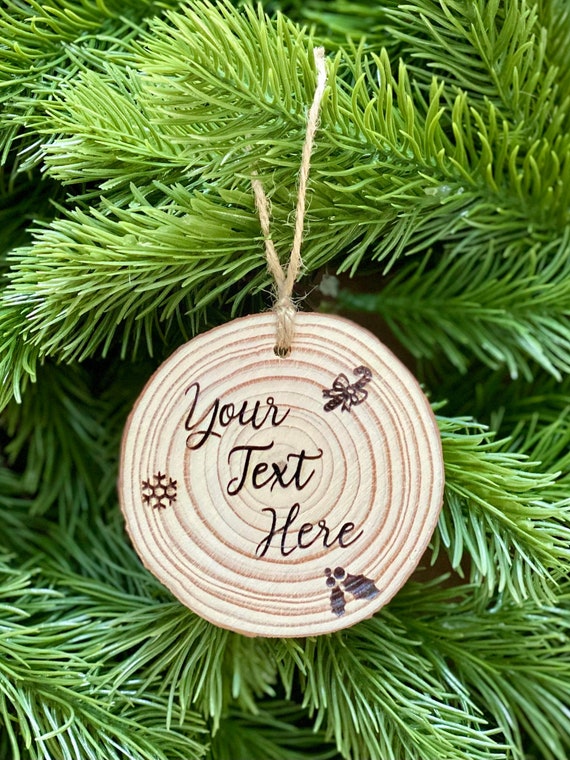 Custom Our First Christmas Ornament - Raw Wood Custom Our First Christmas Ornament - Raw Wood