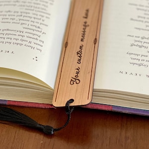 Custom Message Engraved Wood Bookmark - Perfect Personalized Gift ...