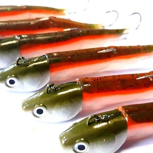 Handgemacht Gummi Silikon Fischköder Mit Assist Haken und Jigkopf 120g