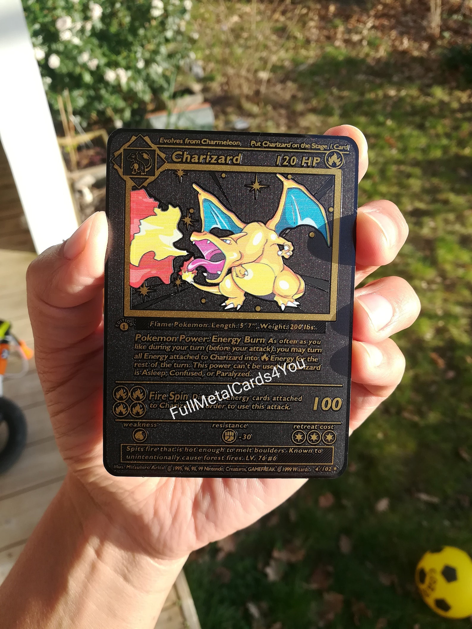 Black Charizard Full Metal 1st First Edition Pokemon Card Base Etsy