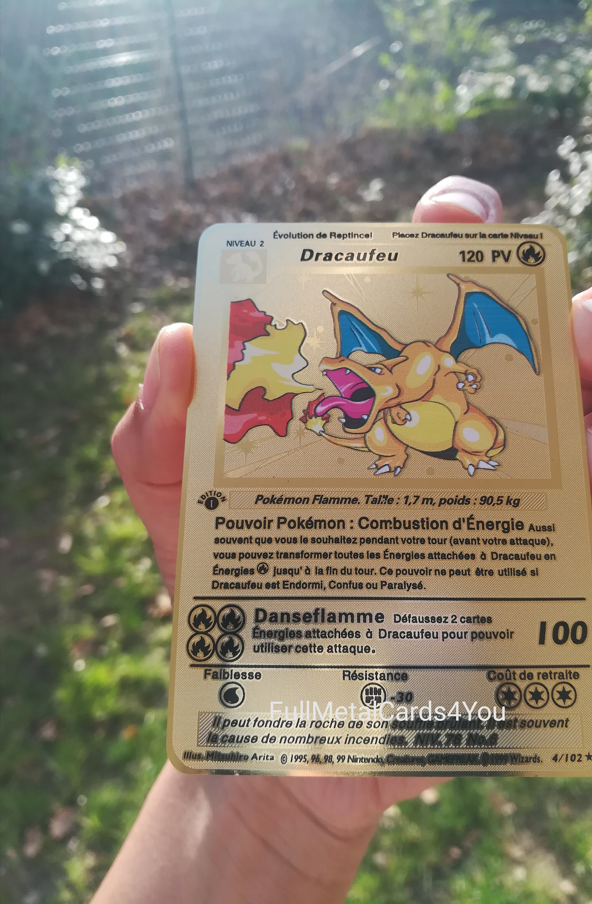 Dracaufeu Carte Pokemon En Metal 1er Edition Set De Base, Fan Made Custom  METAL 4/102 Francais - Etsy