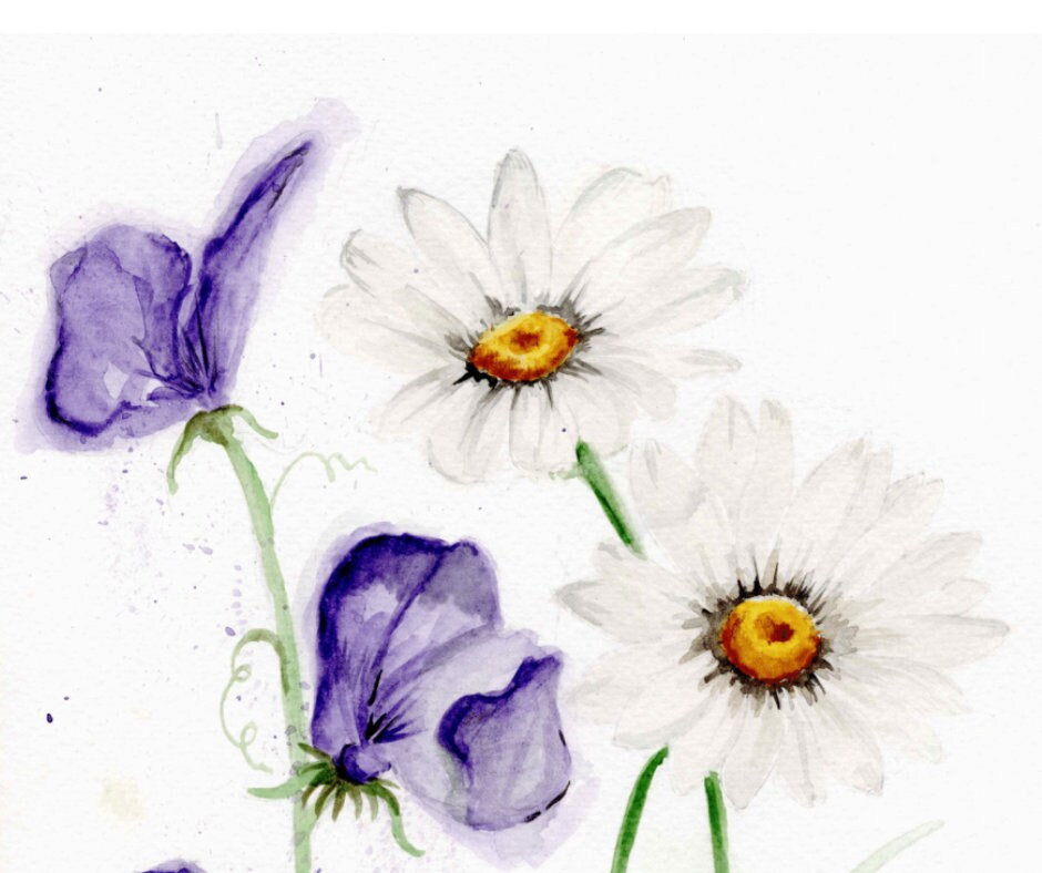 Birth Month Flower Print April Birthday-gift for Her Daisy - Etsy UK