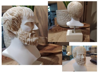 Filosofo greco, statua di Aristotele, scultura del tavolo, statua