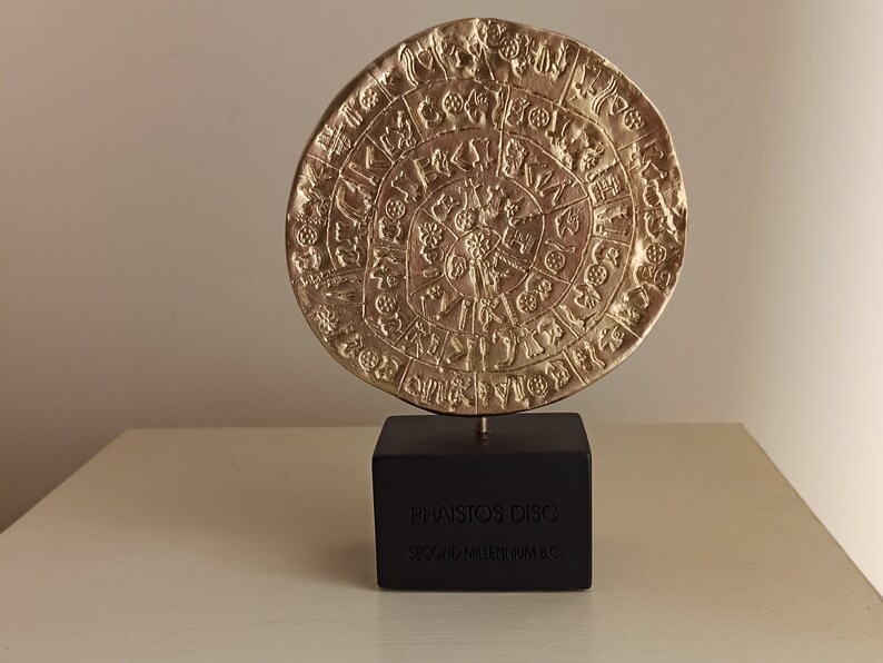 Modern Sculpture Phaistos Disc Greek Handmade Pop Art Table Etsy