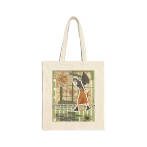 Artistic Cotton Canvas Tote Bag, Eco-Friendly Shopper, Handcrafted Gift, Bohemian Style, Everyday Carryall, Reusable Grocery Bag