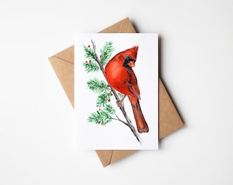 Watercolor Greeting Cards | Cardinal Cards | Handmade Greeting Cards | BLANK inside