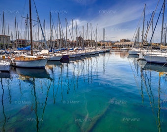 Digital Download Wall Art Photography. Sailboats in Palermo, Sicily, Boats and yachts in the bay of Palermo, Sicily. You Print.