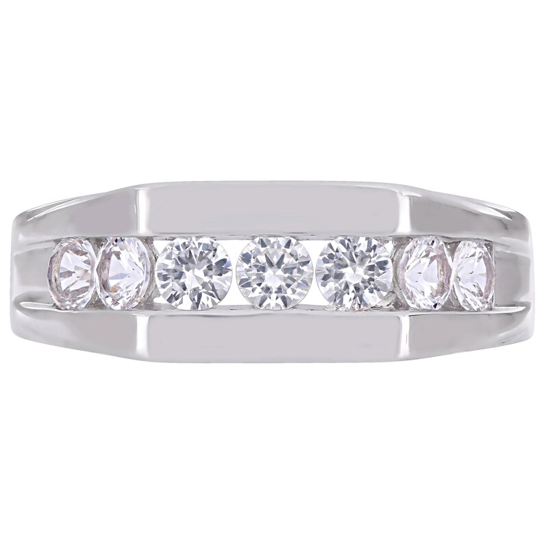 Men/'s Channel Setting Ring 0.80 Ct Round-Cut VVS1 Diamond Engagement /& Wedding Men/'s Ring 14k White Gold