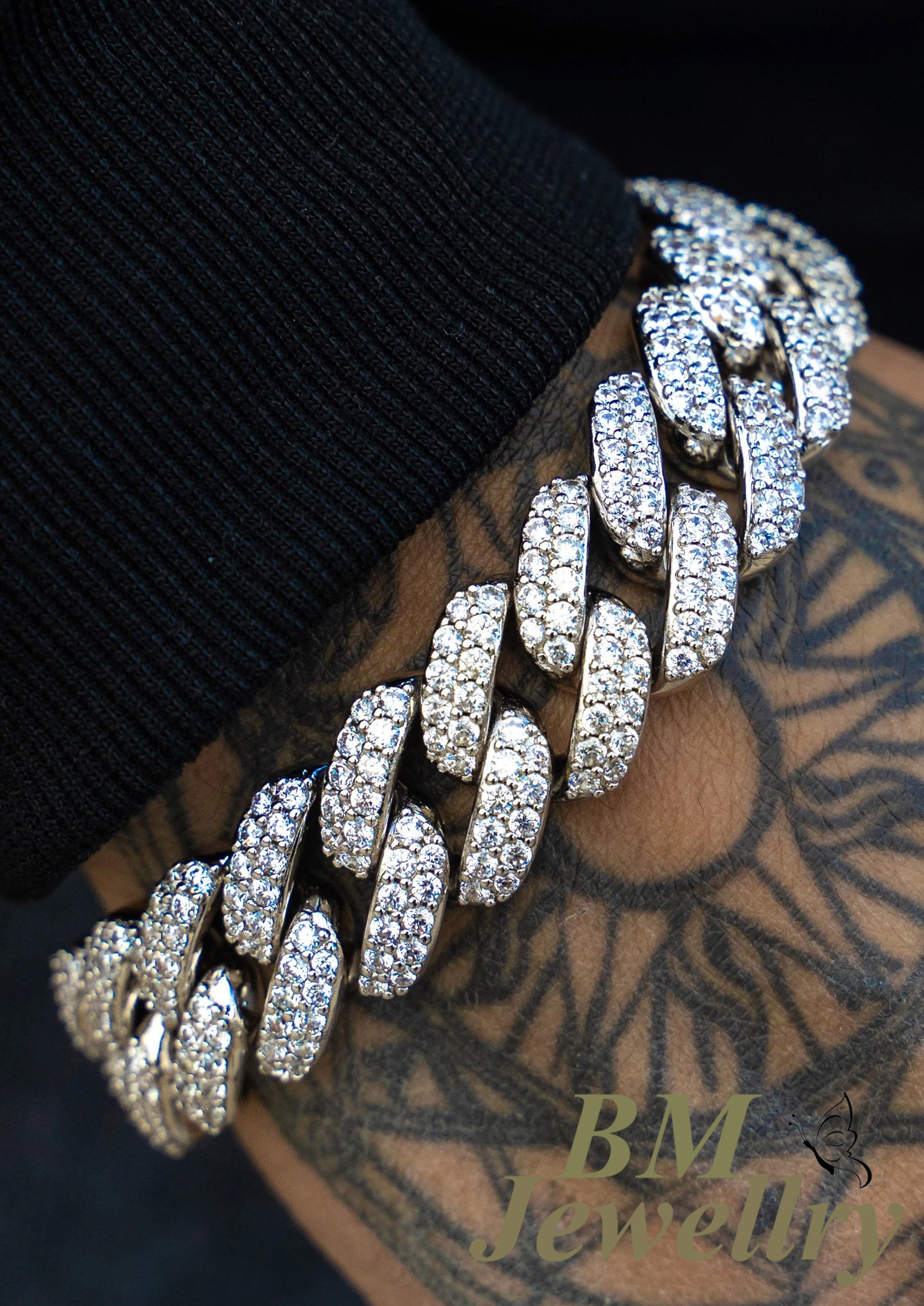 12 MM Iced Cuban Chain VVS Diamond Heavy Iced Cluster Stone Etsy