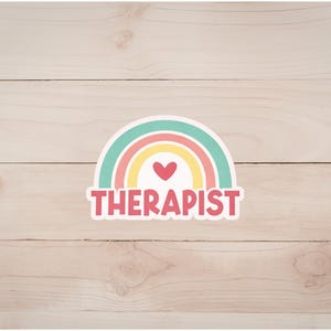 Rainbow Therapist Sticker | Mental Health Pride Vinyl Decal