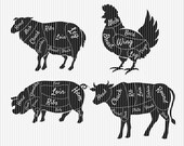 Cuts of Meat Chart Sign SVG, Cow Meat SVG, BBq Svg, Pig PPQ Griling Svg, Pig meat Cuts, Cow cuts Svg, Grilling svg, Beef cut svg, meat cut