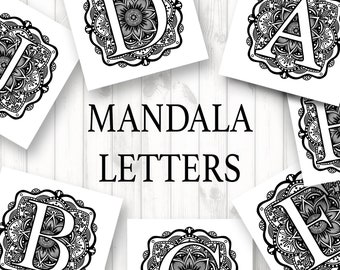 Download Mandala Svg Letters Etsy SVG, PNG, EPS, DXF File