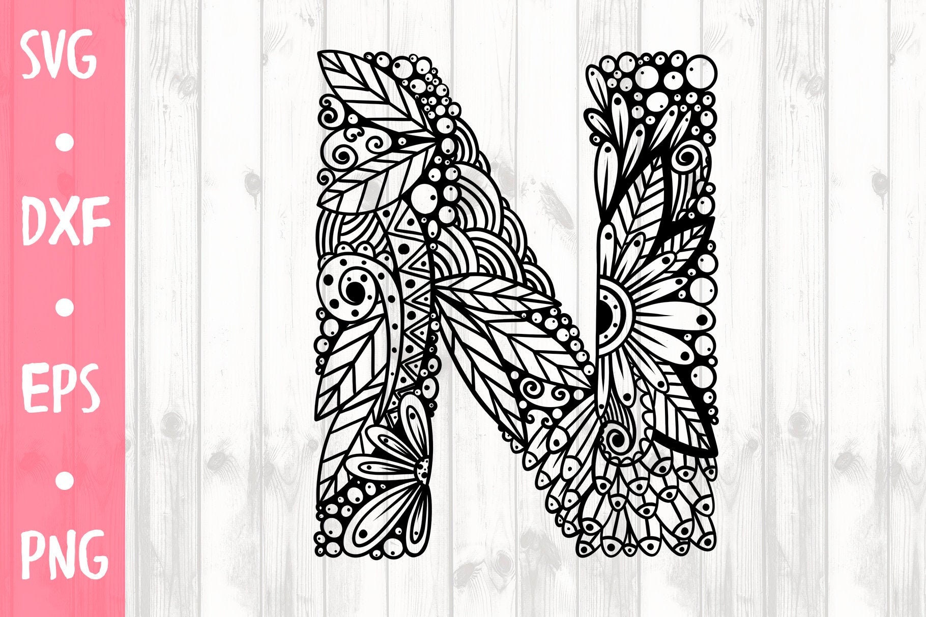 Download SVG Monogram mandala letter N SVG alphabet | Etsy
