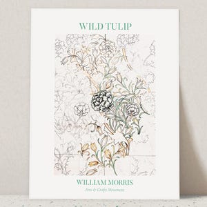 William Morris Poster – WILDE TULPEN | Jugendstil-Wohnkultur, Blumenmuster, William Morris Druck, Florale Wandkunst