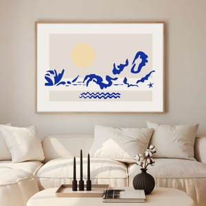 Póster de Matisse "La Piscine": Recortes abstractos de piscina, arte mural francés vintage, lámina minimalista de nadadores azules para decoración del hogar