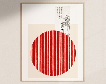 Japandi Wall Art, Japanese Woodblock Print by Furuya Korin, Japanese Art Print