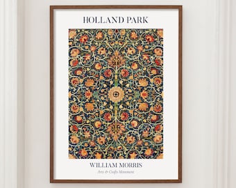 William Morris Exhibition Poster – HOLLAND PARK | Art Nouveau Wall Decor, Botanical Pattern, Morris Textile Print