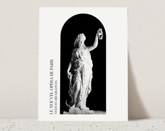 Venus Aphrodite Statue – LES MUSES No. 07 | Goddess Print Black and White, Greek Muses Art, Statue Poster, Vintage Bust Wall Art