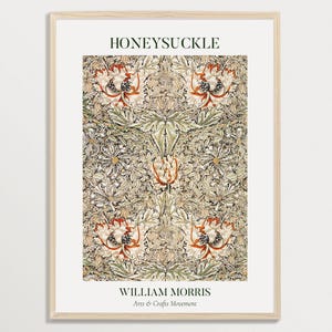 William Morris Print HONEYSUCKLE | Art Nouveau Print, William Morris Exhibition Poster, Arts and Crafts Movement