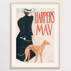Arte vintage della rivista Harper&#39;s – Maggio / Arte murale retrò, poster vintage di Edward Penfield, stampa Art Nouveau