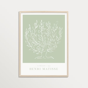 Matisse Print LE BUISSON | Mint Sage Green Print, Matisse Tree Poster, Minimalist Wall Art