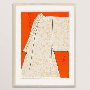 Vintage Woodblock Print Japanese Kimono by Watanabe Seitei | Japan Wall Art, Textile Pattern Print, Vintage Wall Decor