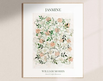 Cartel de la exposición de William Morris – JAZMÍN / Decoración Art Nouveau para el hogar, estampado floral, lámina de William Morris, arte mural floral