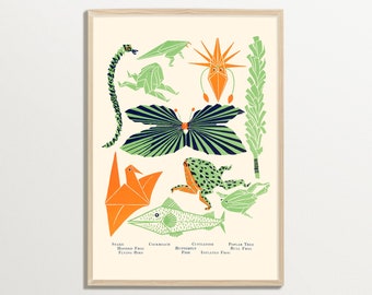 Vintage Nursery Wall Art, Origami Wall Art Print, Kids Room Decor,