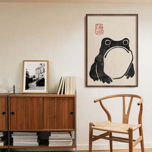 Matsumoto Hoji Unimpressed Frog Print, Japanese Woodblock Print, Wabi ...
