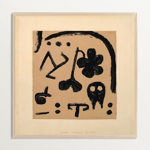 Abstract Paul Klee Wall Art Print – Modernist Square Poster, Minimal Ink Drawing