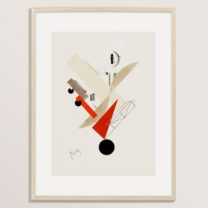 Bauhaus Print by El Lissitzky, Mid Century Art, Russian Abstract Wall Art