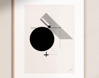 Abstract Modern Poster by El Lissitzky | Bauhaus Print, Modern Geometric Wall Art, Russian Abstract Art