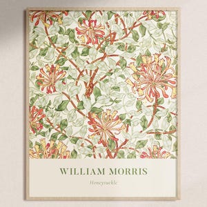 William Morris Print – Honeysuckle | Art Nouveau Print, Vintage Wall Art, Morris Textile Poster