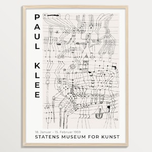 Art Museum Poster Paul Klee Drawing | Exhibition Wall Art,  Famous Artist Print, Neutral Aesthetic Wall Decor