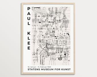 Art Museum Poster Paul Klee Drawing | Exhibition Wall Art,  Famous Artist Print, Neutral Aesthetic Wall Decor
