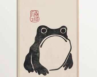 Matsumoto Hoji Unimpressed Frog Print, Japanese Woodblock Print