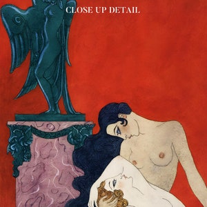 Liebespaar von Georges Barbier, Lesbischer Kunstdruck, Sapphische Wandkunst, Vintage Poster Bild 3