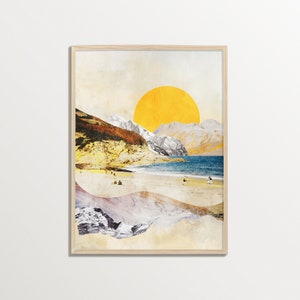 Collage Prints – A Tale of Water and Sand | Vintage Landscape Collage, Surreal Art, Vintage Poster Print
