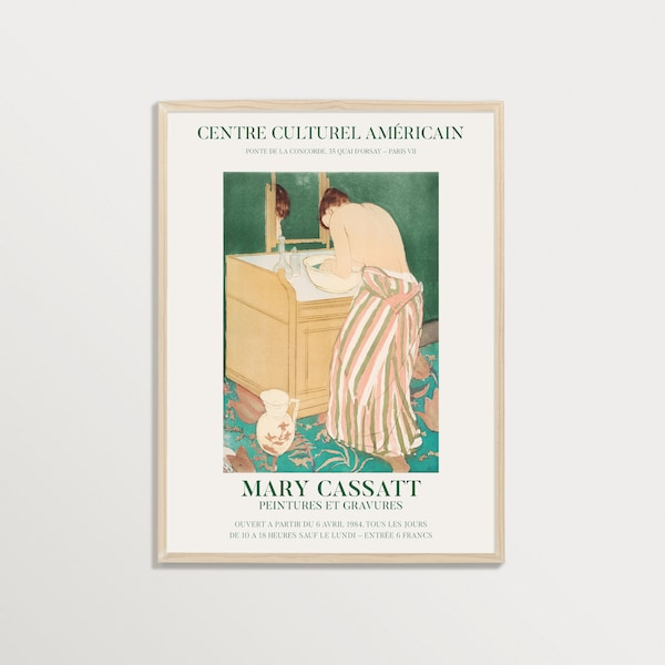 Impression Mary Cassatt – Femme au bain | Impression de peinture de femme, affiche de Cassatt