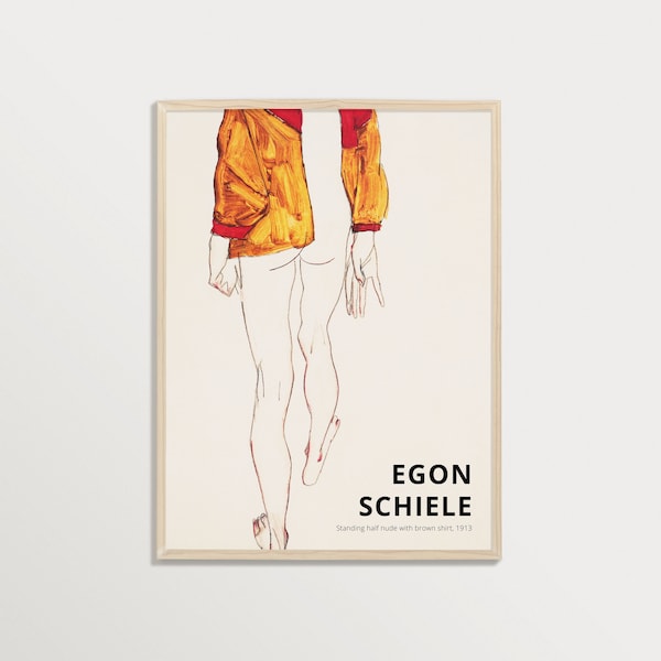 Impression d'Egon Schiele, impression de portrait, affiche d'exposition