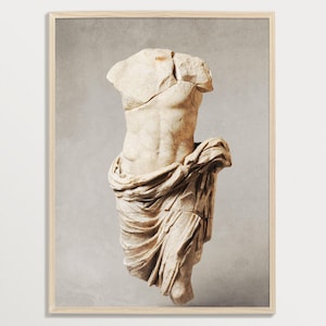 Poster di statua greca – TORSO / Decorazione accademica leggera, arte della scultura greca, poster museale