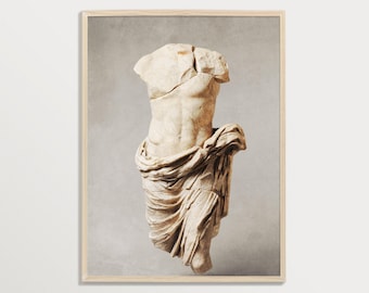 Greek Torso Statue Print – Light Academia Art, Museum Poster