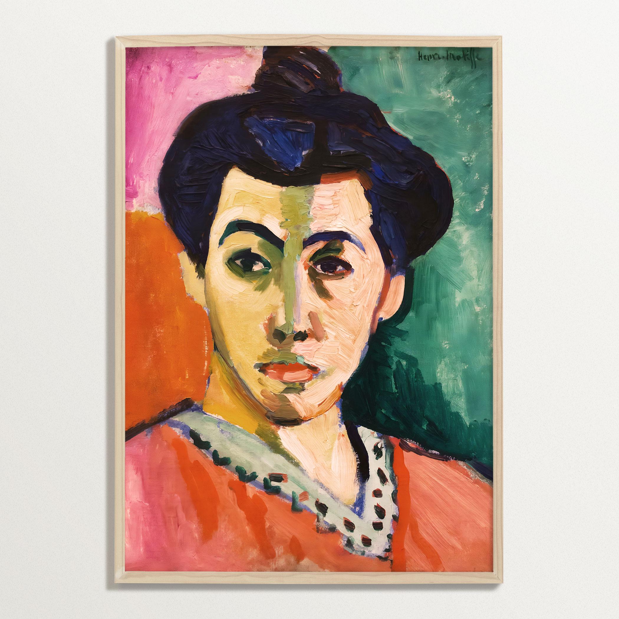 Matisse Wall Art – Colorful Portrait Print of 'la Raie Verte