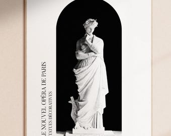 Erato Muse Print – LES MUSES No. 17 | Greek Goddess Print, Greek Statue Poster, Light Academia
