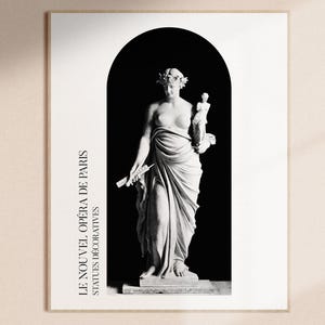 Statue Print – LES MUSES No. 11 | Classical Arts Print, Thalia Goddess, Greek Muses Art, Black and White Wall Art