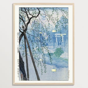 Japanese Woodblock Print – Foggy Evening | Ukiyoe Poster, Vintage Japan Poster, Antique Japanese Art