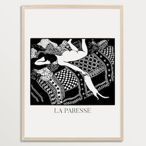 La Paresse (Faulheit) von Felix Vallotton 1896, Holzschnitt, Boho Wanddekoration